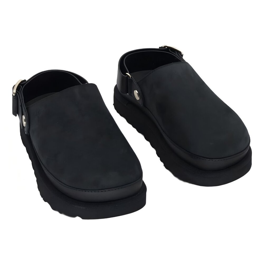 UGG Black Slip-On Platform Moccasin Clogs